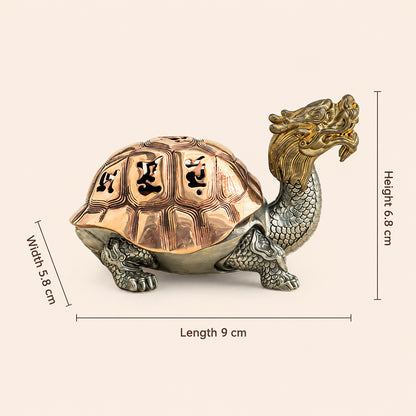 Copper Dragon Turtle Chinese Incense Burner