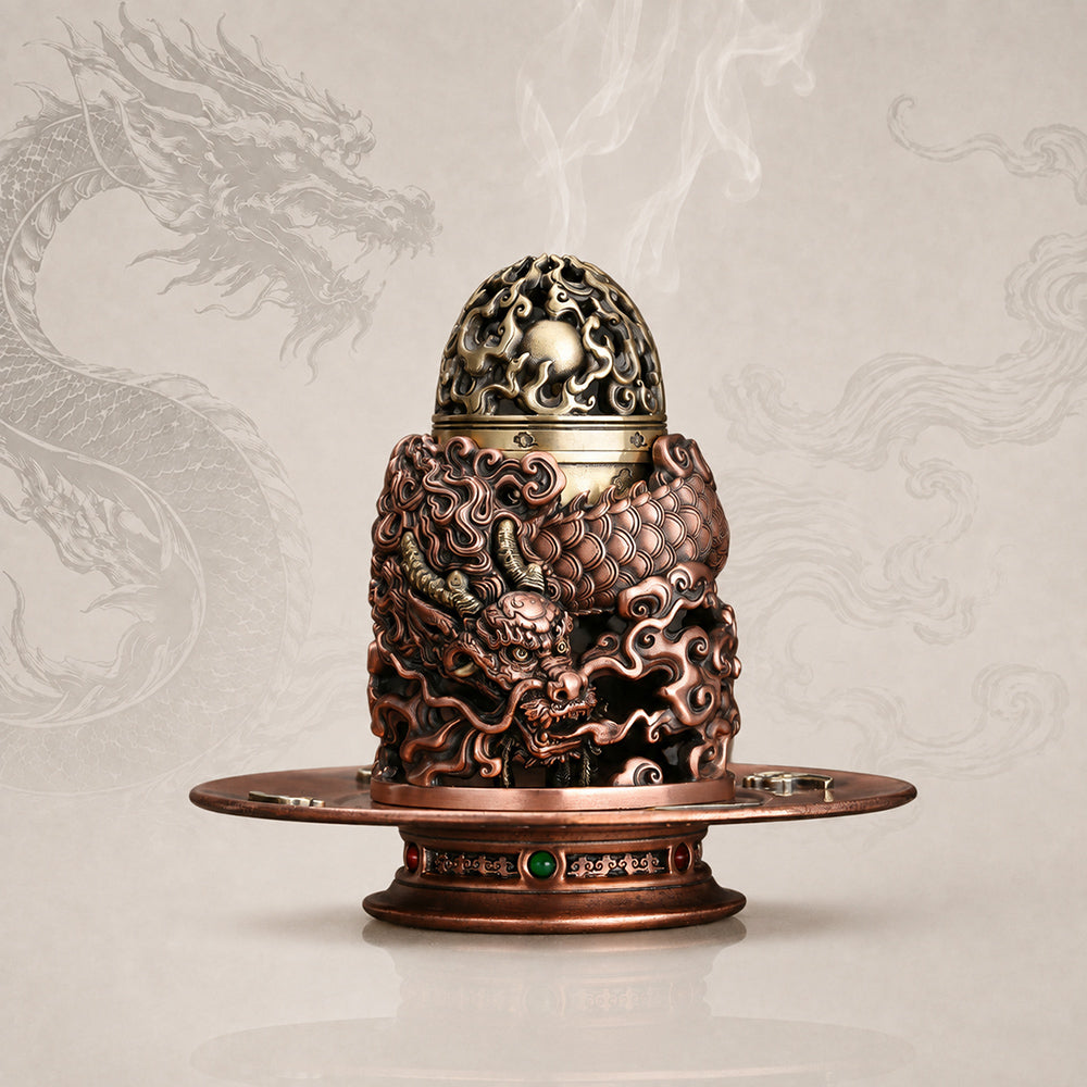 Multifunctional Brass Dragon Incense Burner