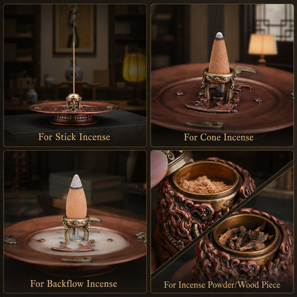 Multifunctional Brass Dragon Incense Burner