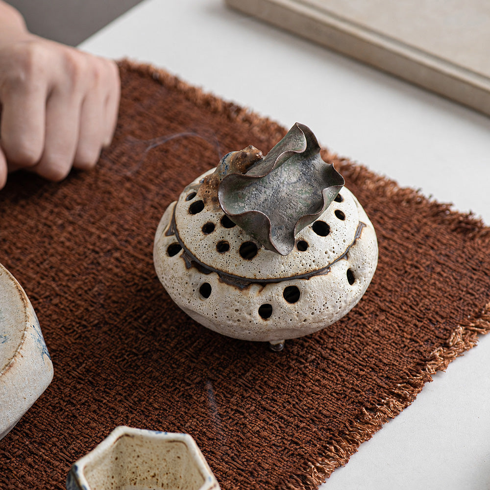 Handmade Lotus Leaf Japanese Incense Burner