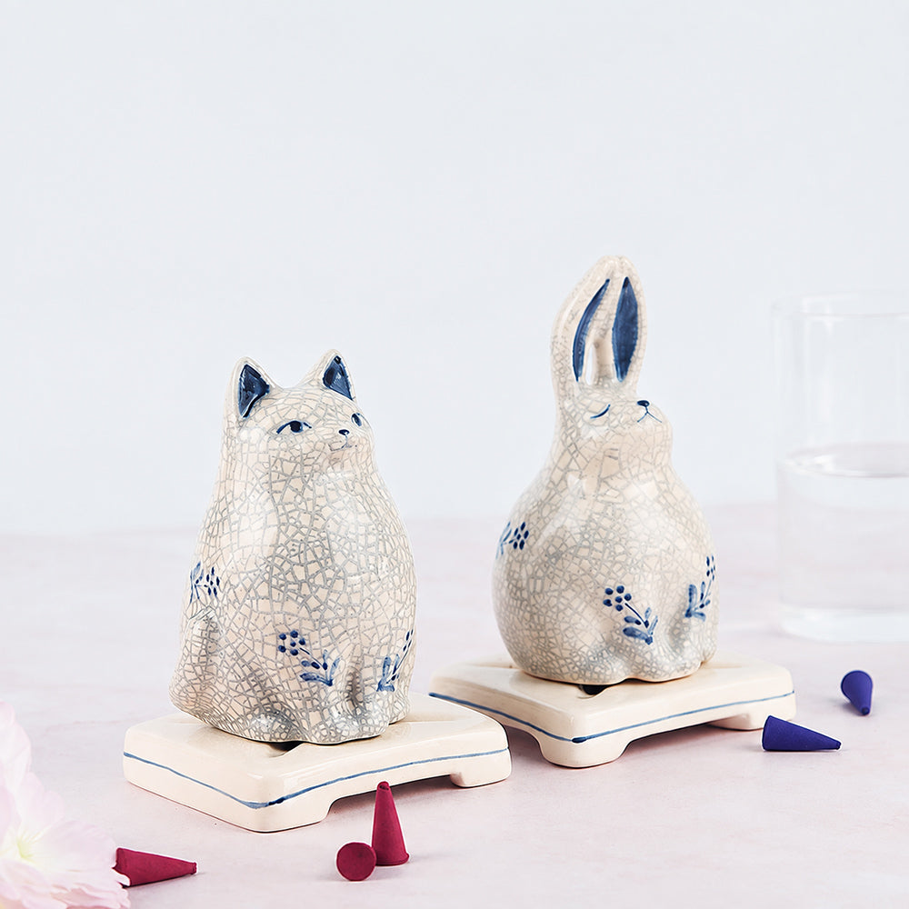 Vintage Crackle Glaze Japanese Incense Burner