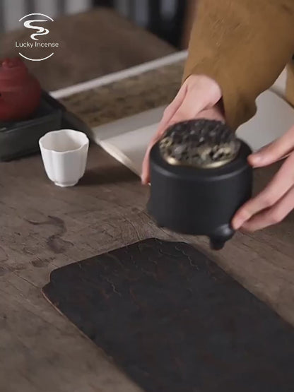 Black Pottery Electric Resin Incense Burner