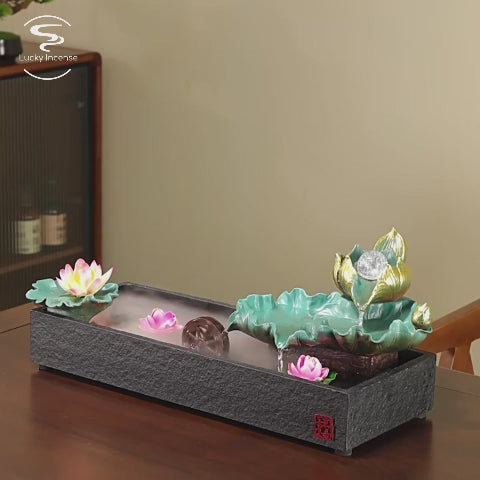 Ceramic Lotus Desk Water Fountain