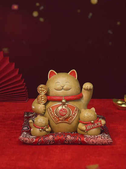 Brass Chinese Cat For Luck
