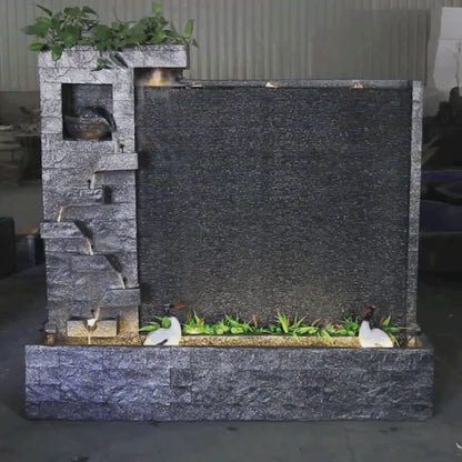 Gray Stone Style Large Waterfall Waterfall Fountain Ornament
