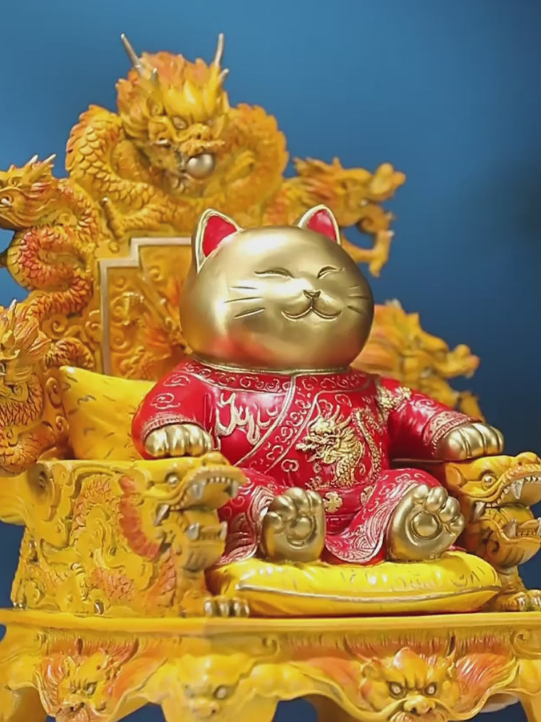 Imperial Lucky Cat On Dragon Throne