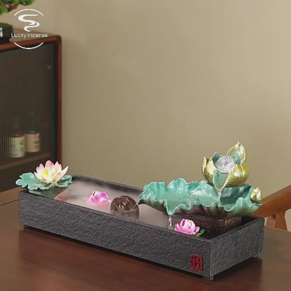 Ceramic Lotus Desk Water Fountain