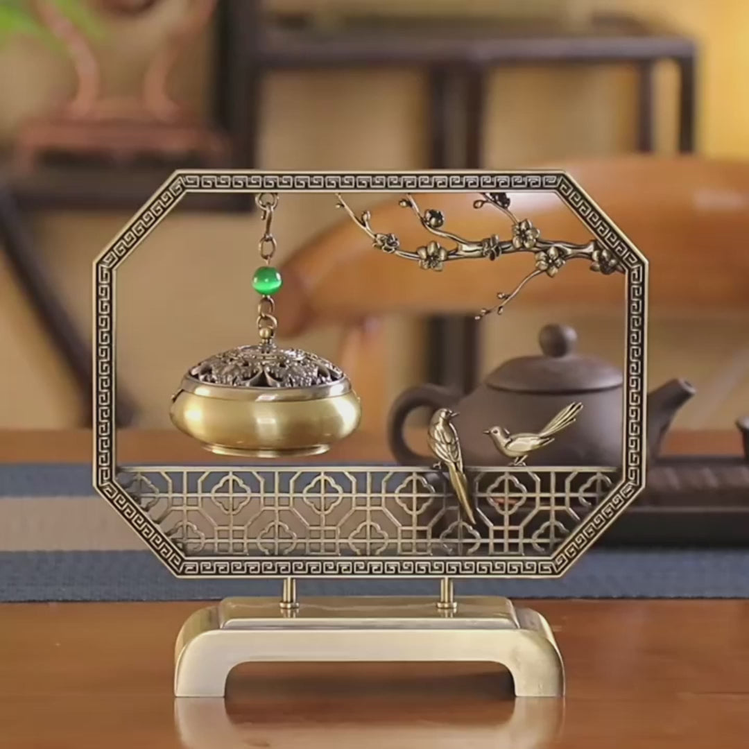 Auspicious Magpie Hanging Incense Burner