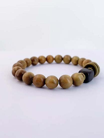 Handmade Green Sandalwood Beads Bracelet