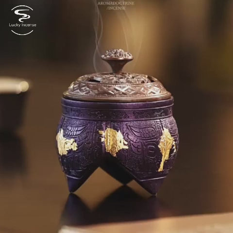 Vintage Purple Chinese Incense Burner