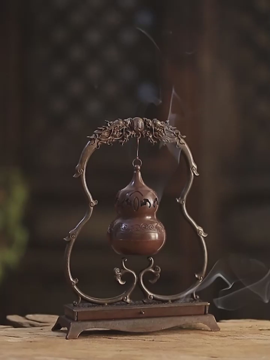 Lucky Dragon And Gourd Hanging Incense Burner