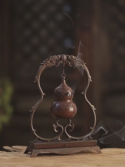 Lucky Dragon And Gourd Hanging Incense Burner