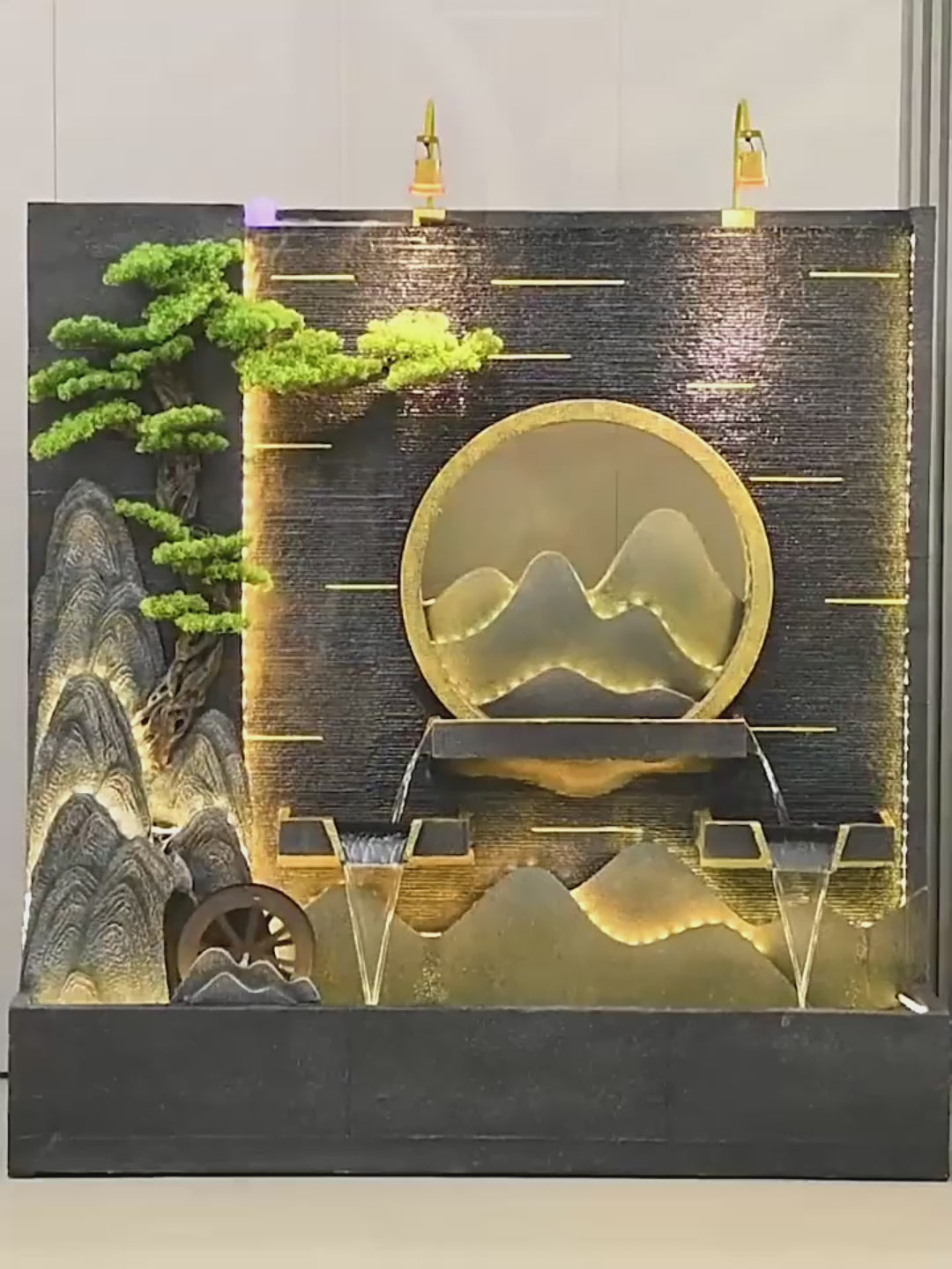 Mountain And Chinese Landscape Indoor Waterfall For Home