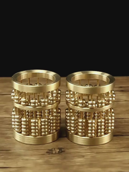 Brass Wealth Abacus Pen Holder