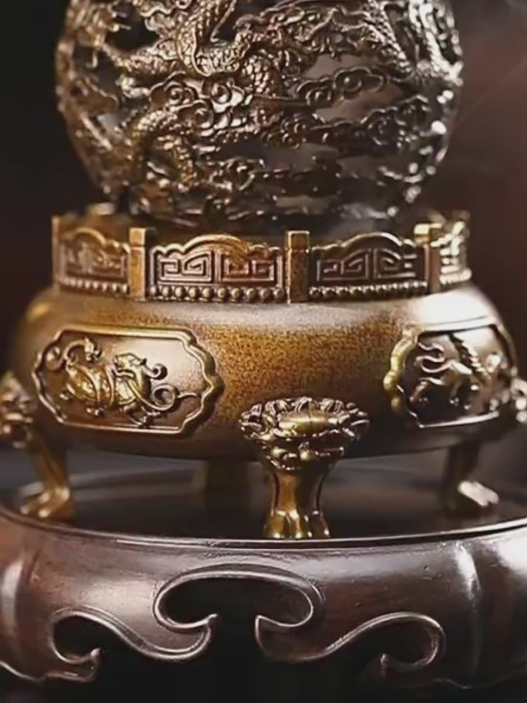 Rotatable Split Style Dragon Incense Burner