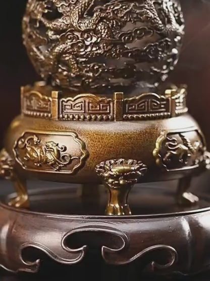 Rotatable Split Style Dragon Incense Burner
