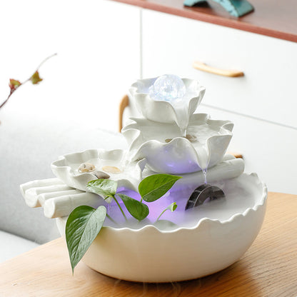 Lotus Bamboo Raft Indoor Water Fountain