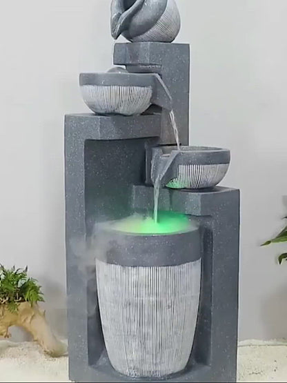 Modern Style Indoor Waterfall With Fish Tank