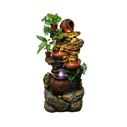 Rockery With Clay Pot Indoor Waterfall