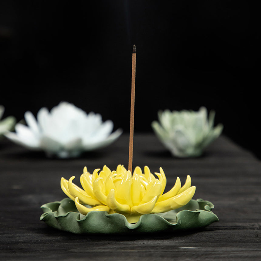 Porcelain Flower Stick Incense Burner