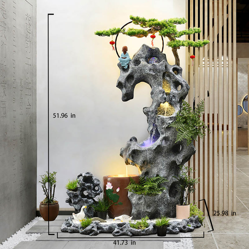 Large Rockery Water Fountain Waterfall With Sand Table