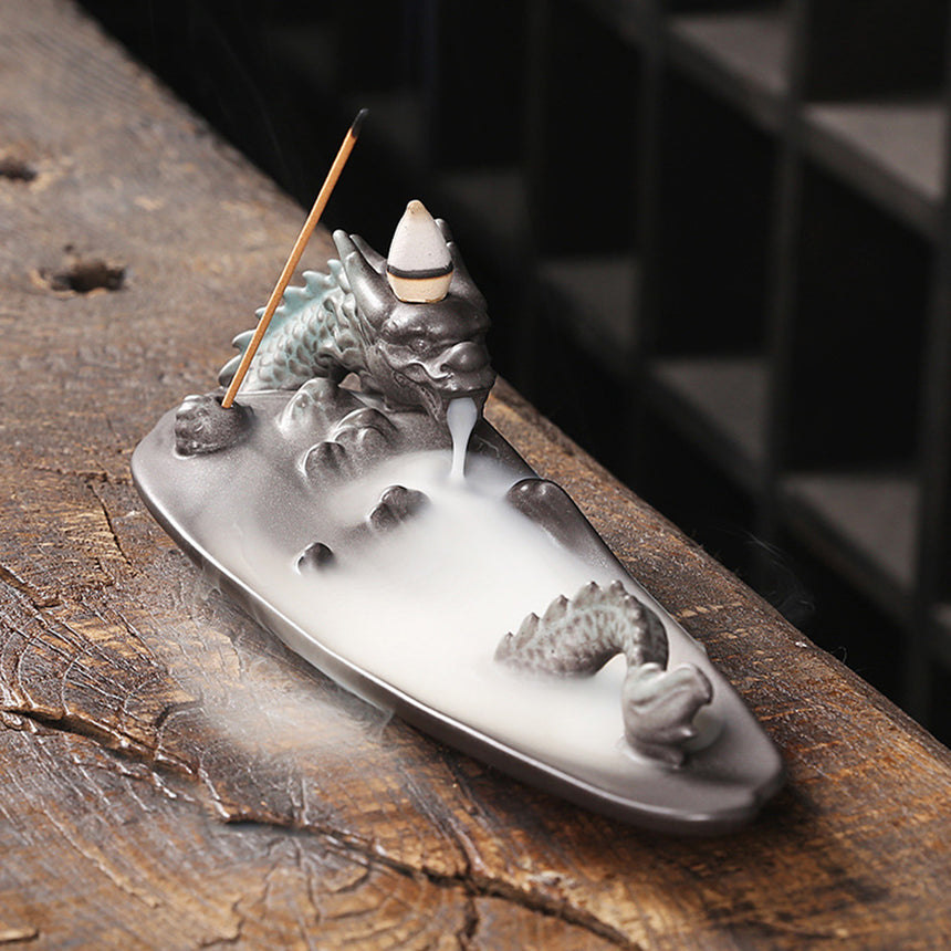 Dragon Over The Sea Backflow Incense Burner