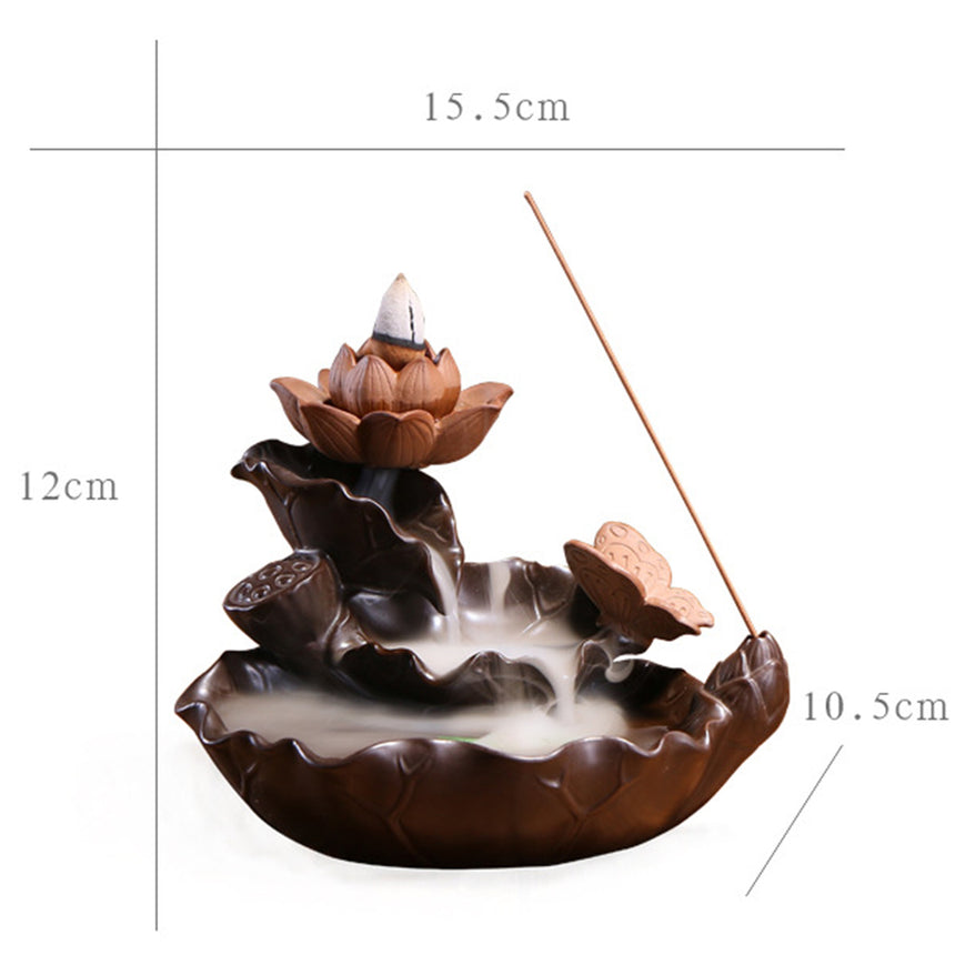 Lotus Pond Ceramic Backflow Incense Burner