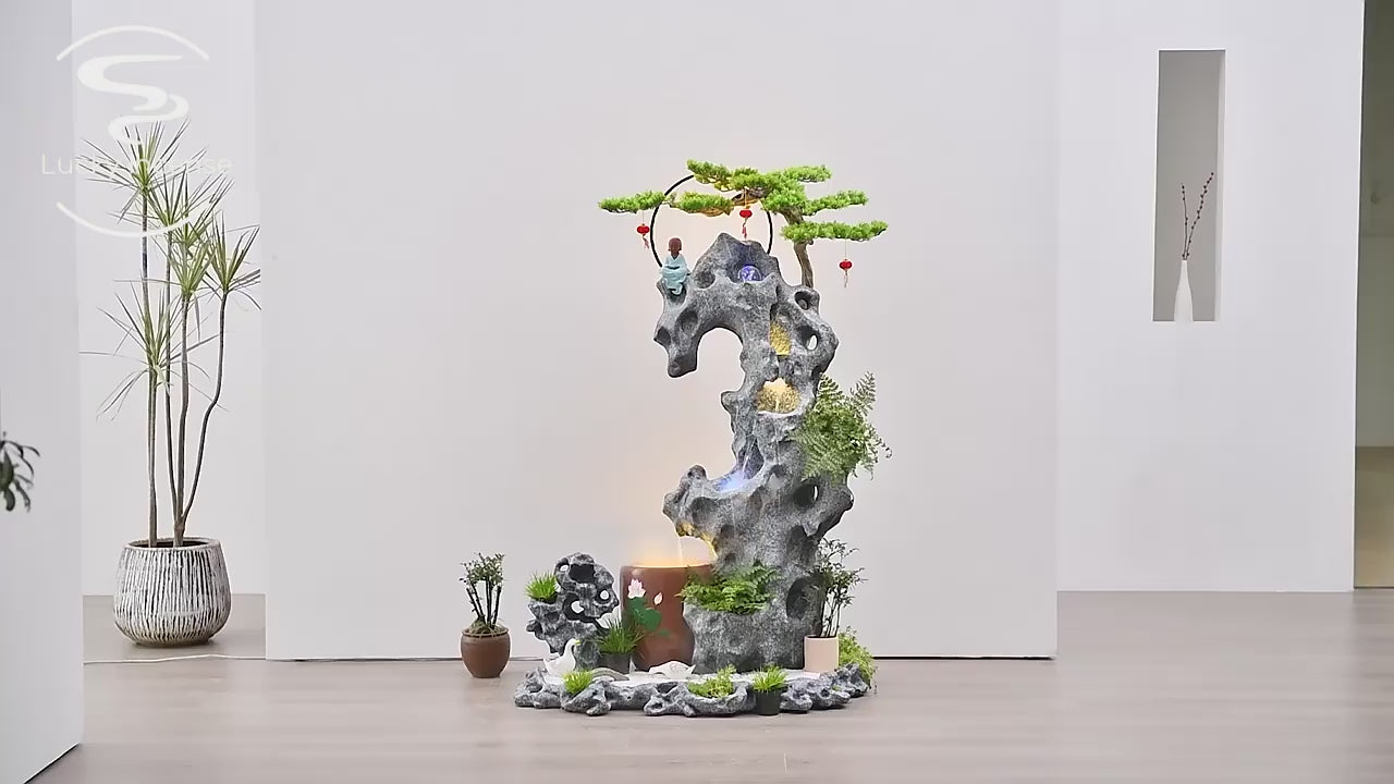 Large Rockery Water Fountain Waterfall With Sand Table