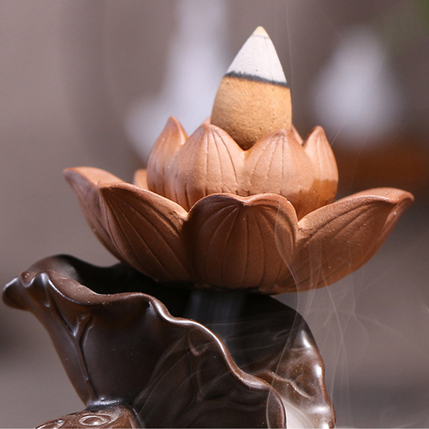 Lotus Pond Ceramic Backflow Incense Burner