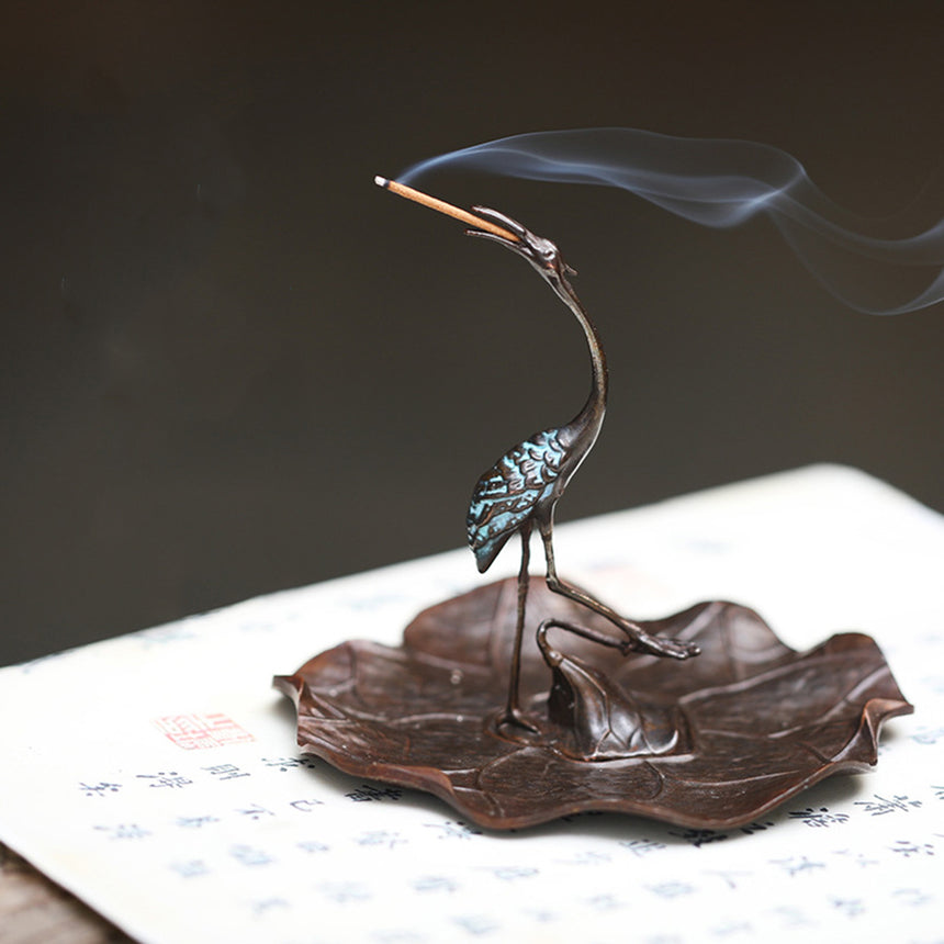 Red-crowned Crane Stick Incense Burner