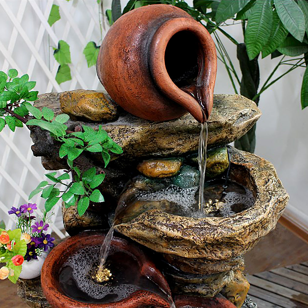 Rockery With Clay Pot Indoor Waterfall