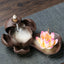 Purple Clay Lotus Flower Backflow Incense Burner