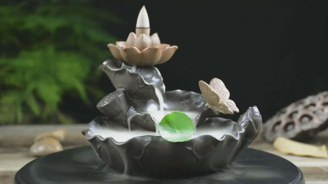 Lotus Pond Ceramic Backflow Incense Burner