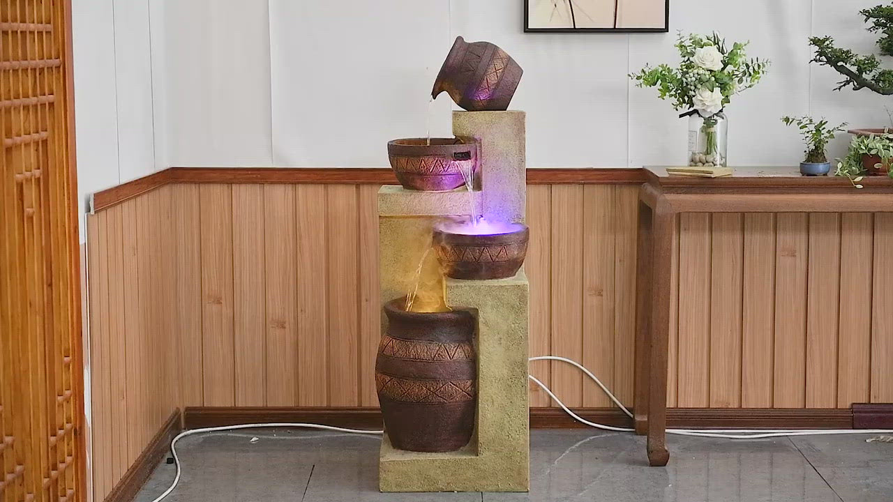 European Style Courtyard Indoor Waterfall