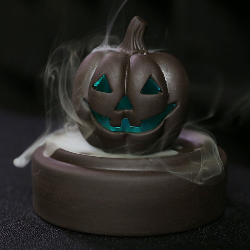 Purple Clay Halloween Pumpkin Backflow Incense Burner