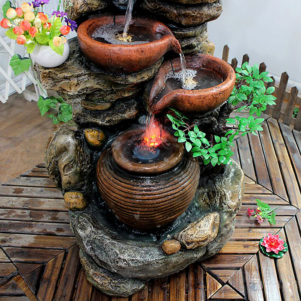 Rockery With Clay Pot Indoor Waterfall