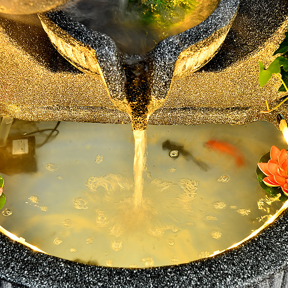 Gray Simple Indoor Fountain With Fish Tank