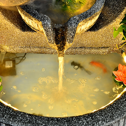 Gray Simple Indoor Fountain With Fish Tank