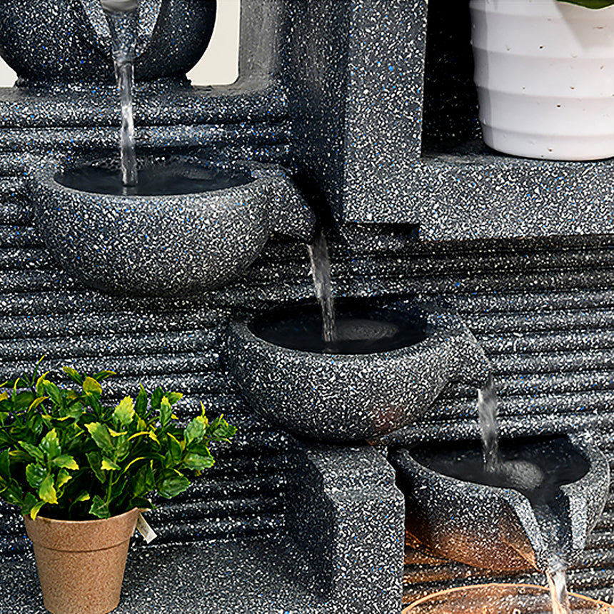 Gray Style Indoor Waterfall With Glass Water Pool