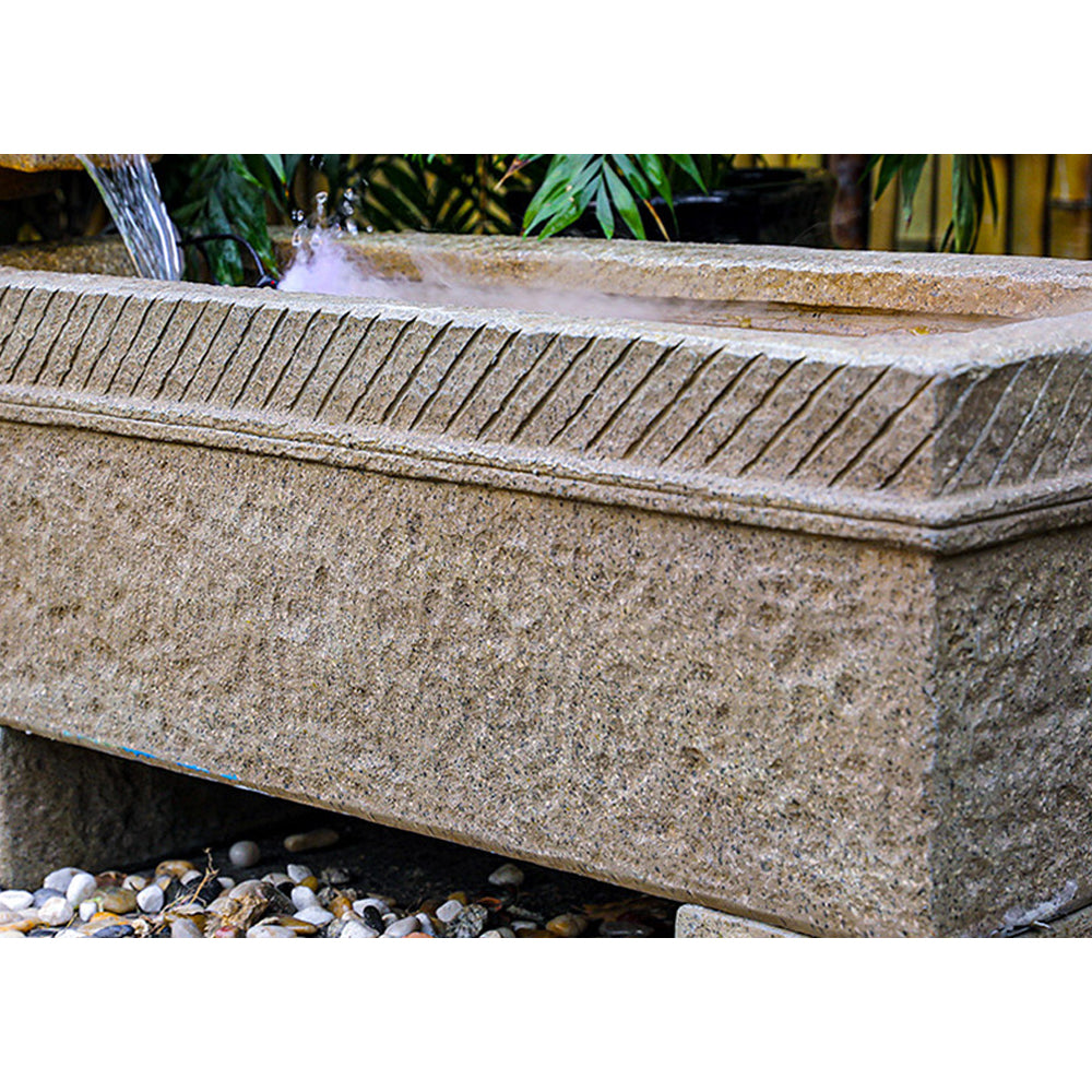Chinese Stone Mill Water Fountain With Fish Pond