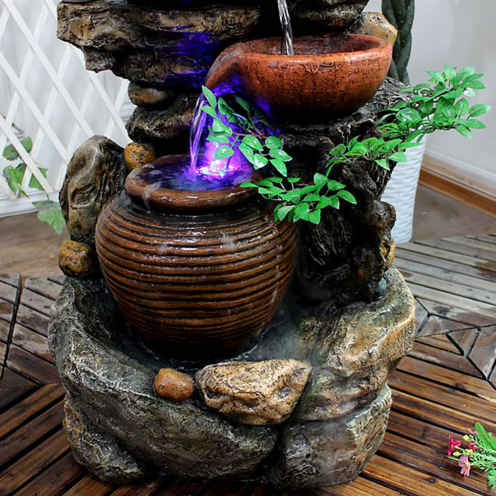 Rockery With Clay Pot Indoor Waterfall