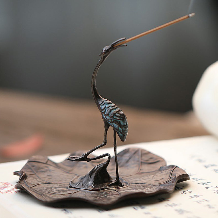 Red-crowned Crane Stick Incense Burner