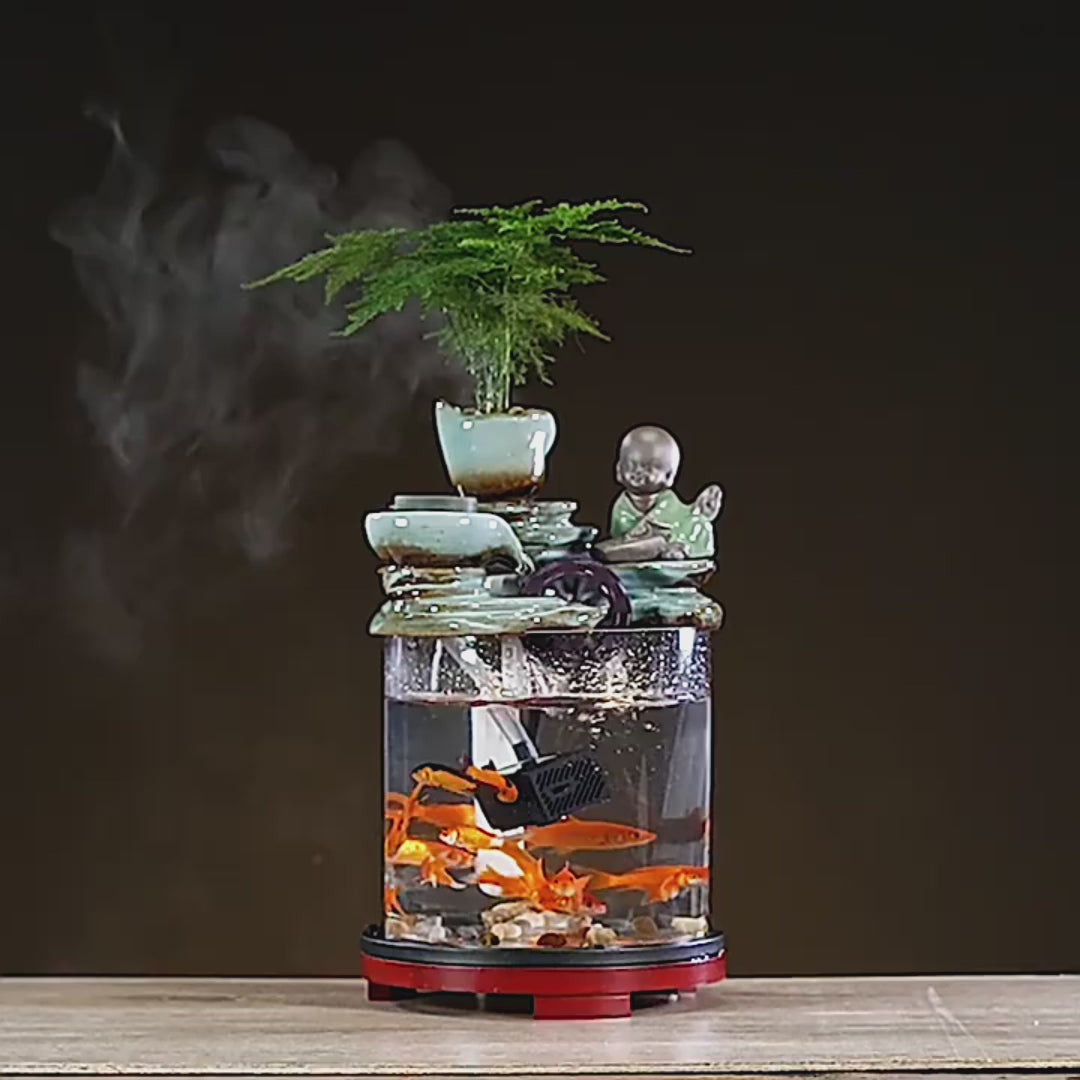 Ceramic Goldfish Tank Living Room Fountain Desktop Flowing Water Ornament