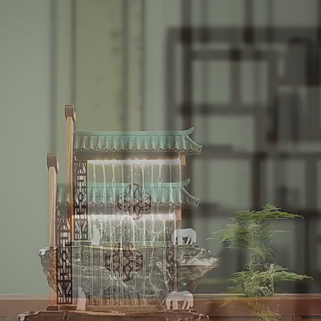 Zen Ceramic Flowing Water Fountain Ornament With Atomization
