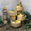 Japanese-Style Bamboo Fountain Waterfall With Idyllic Zen Flowing Water