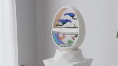 Simple Home Water Fountain With Half Moon Fish Tank