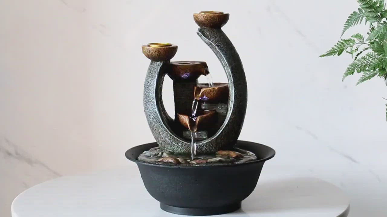 Indoor Mountain Water Fountain With Candles