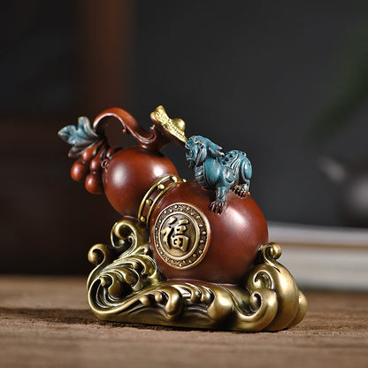 Copper Fu Character Gourd Decoration