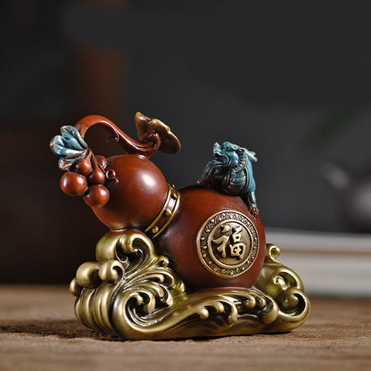 Copper Fu Character Gourd Decoration