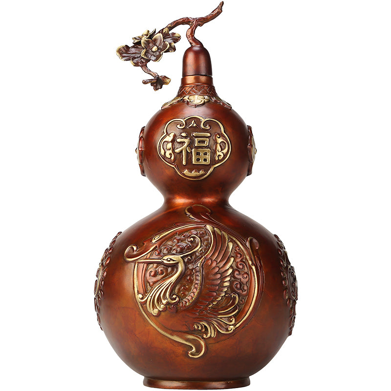 Copper Gourd With Dragon and Phoenix